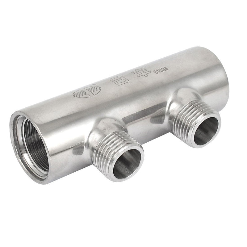 GOGOUP Shower Water Manifold G3/4" Inlet with G1/2" Outlet 2 Way Distribution Branches Air Flow Pump Tubing Thread 2 Positions Inline Quick Adapter Air Hose Open 2-open