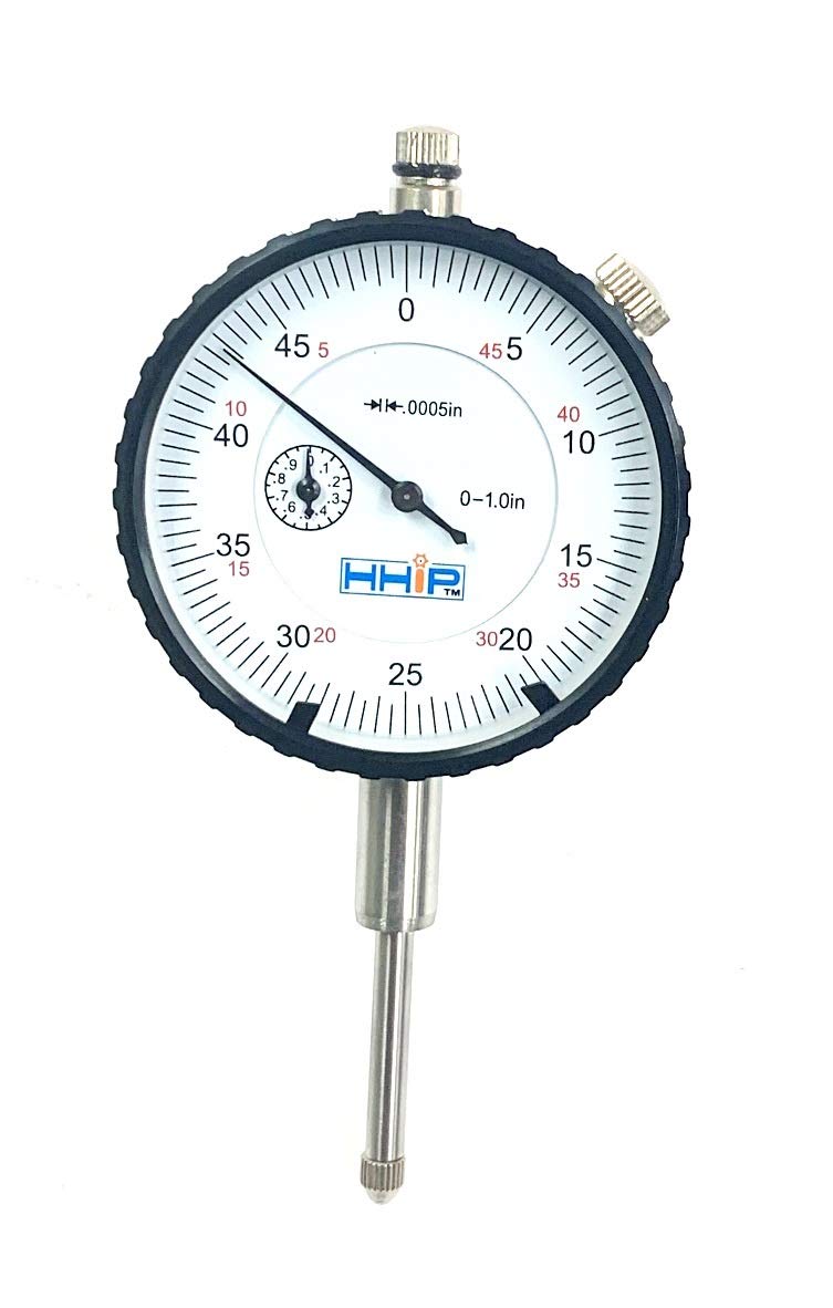 HHIP 4400-1100 Pro Series AGD Group 2" Dial Indicator, .0005" Graduation, 0-100 Reading, 0-1" Range 0-1" Range, .0005" Graduation