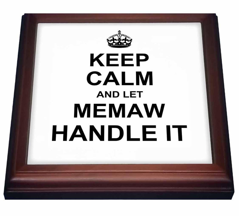 3dRose trv_233084_1 Keep Calm And Let Memaw Handle It Fun Funny Grandma Grandmother Gift Trivet With Tile, 8" x 8"