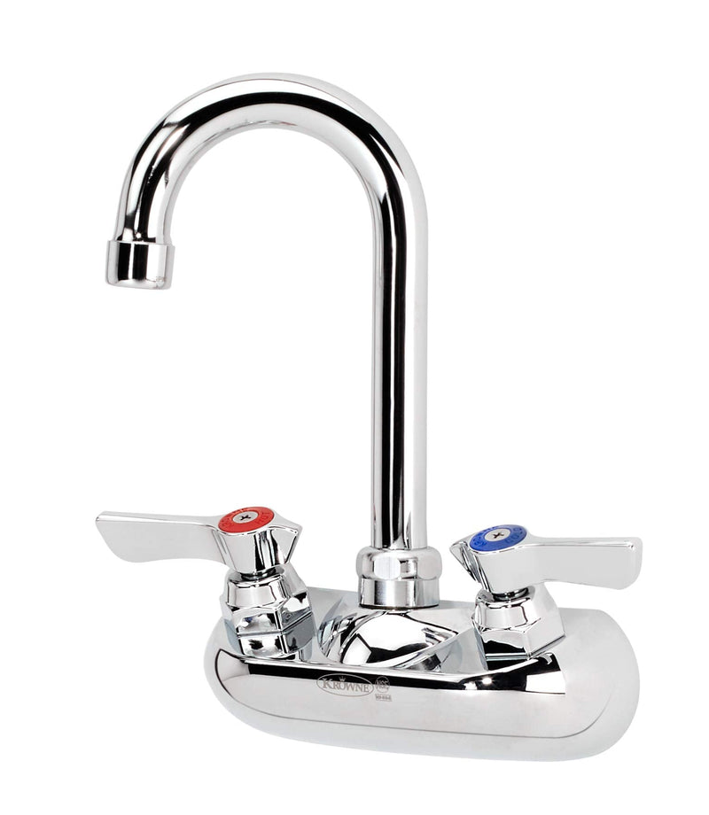 Krowne 10-400L Low Lead Faucet, Splash Mount, 4 Centers, Gooseneck, NSF by Krowne