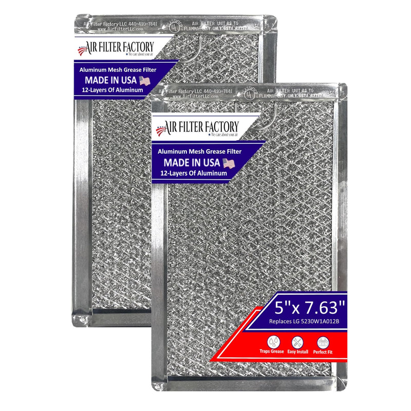 Microwave Oven Replacement For LG 5230W1A012B 12-Layer Aluminum Mesh Grease Filters 2-Pack