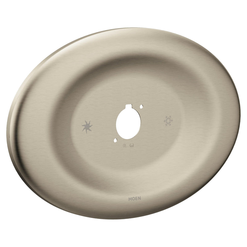 Moen Brushed Nickel Remodeling Cover Plate for Two & Three-Handle Tub/Showers, Fits All 1 Handle Tub/Showers with 7" Escutcheon, 178755BN