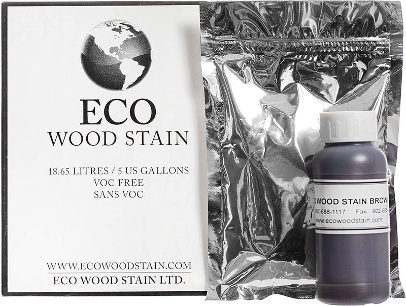 Brown Mineral-Based Wood Stain – 5 Gallon Concentrate – Interior & Exterior Wood Treatment – Rich Brown Finish for Decks, Fences, Siding & Furniture Brown - 5 Gallon