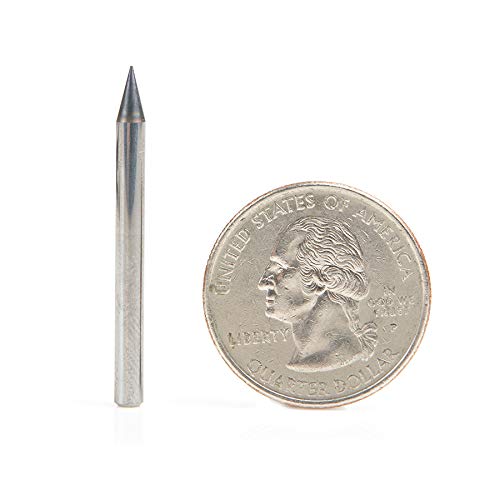 Amana Tool - 51719 AlTiN Coated CNC Steel, Stainless Steel & Composite Square Mini End Mil 0.010 D x 0.030 CH x 1/8 SHK