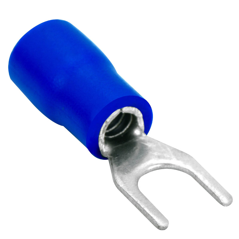 Conext Link STV-8B100 Vinyl Spade Terminal 100 Pack (#8 Stud, Blue 16-14 Gauge)