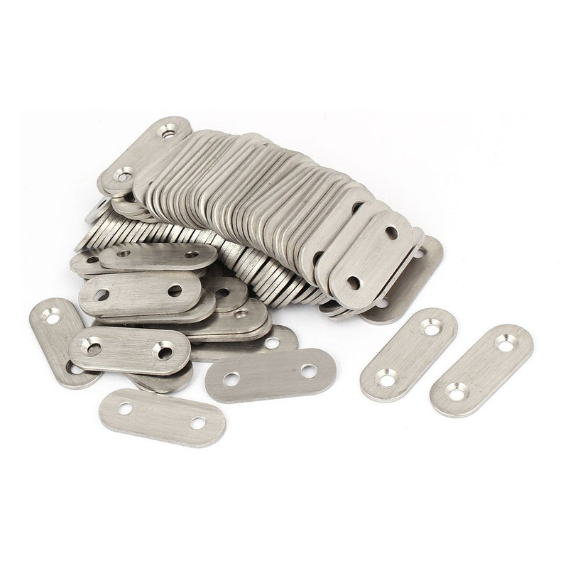 uxcell 40mm x 15mm x 2mm Stainless Steel Corner Brace Flat Mending Repair Plate 100pcs