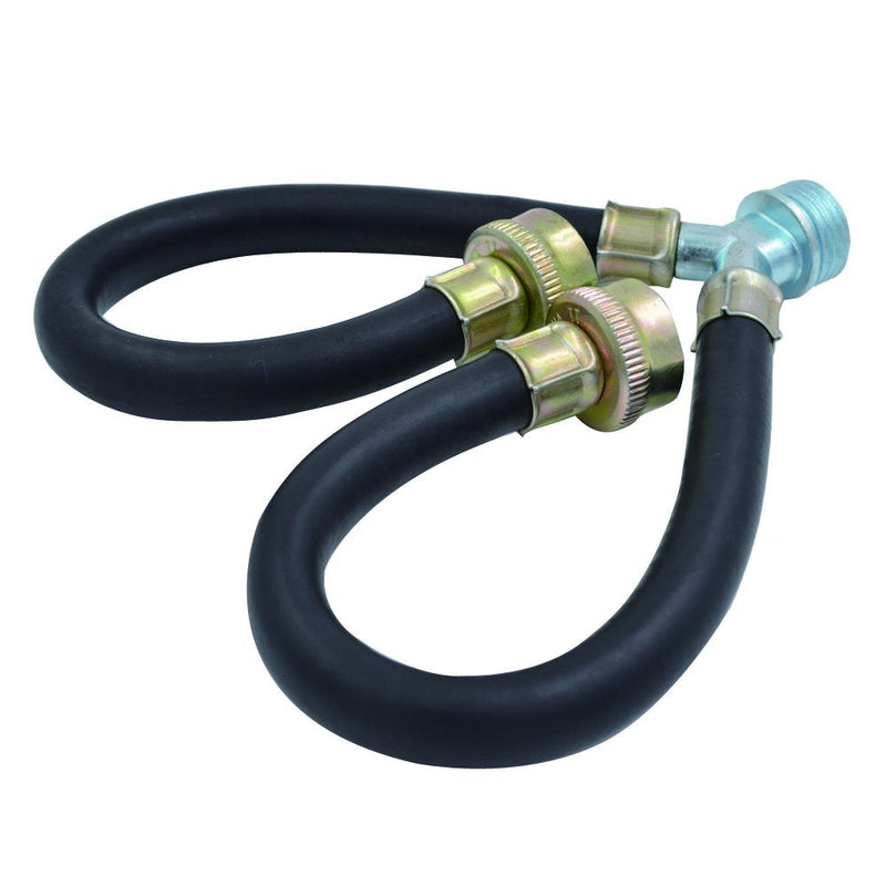 Rubber Washing Machine Y Mixer Hose Connector, 3/4" Fittings, 1 ft (12") Length Black