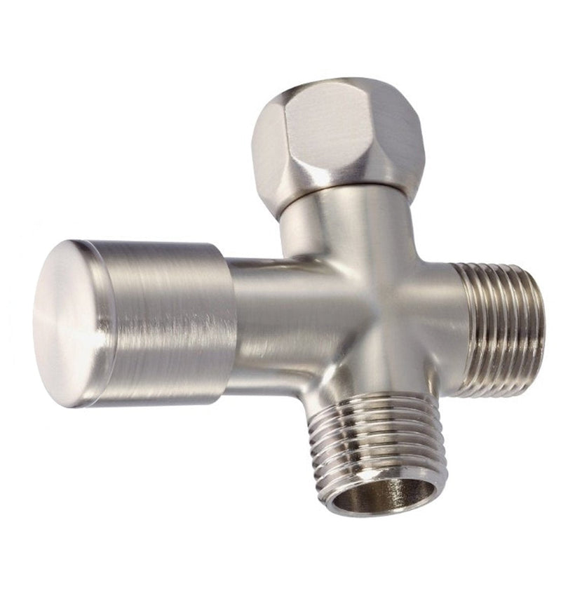 Westbrass R348-07 1/2" IPS Shower Arm Diverter Valve for Hand Held Showerhead and Fixed Spray Head, Satin Nickel