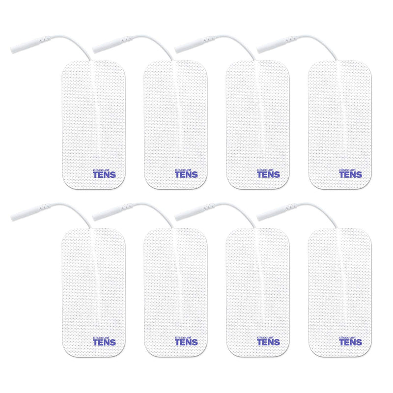 TENS Electrodes, Value Wired Replacement Pads for TENS Units, 8 TENS Unit Electrodes (2in x 4in, 8 Pack) Discount TENS Brand 8 Count (Pack of 1)