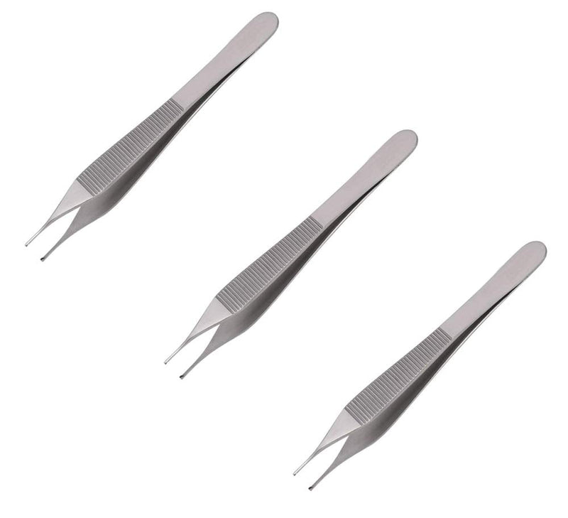 SURGICAL ONLINE 3 Adson Tissue 1X2 & Serrated Forceps 4.75Surgical Plastic Surgery Instruments