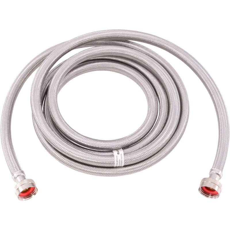 Eastman 10 foot Washing Machine Hose, 3/4 Inch FHT x 3/4 Inch FHT, Braided Stainless Steel Washing Machine Connectors, 48640 10 Ft.