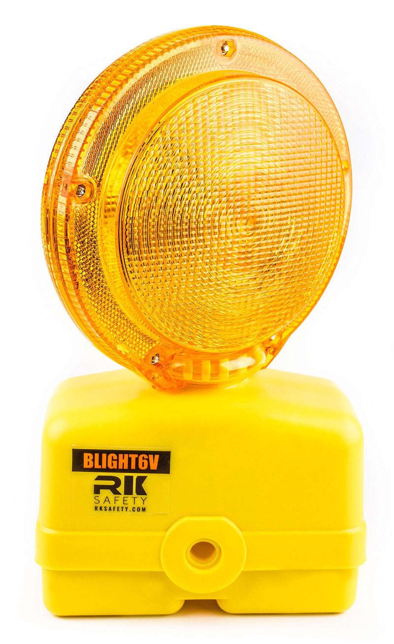 RK BLIGHT6V-1 Premium 03-10-3WAY6V Polycarbonate Barricade Light, 2-Sided Visibility, Photocell, UV Coated