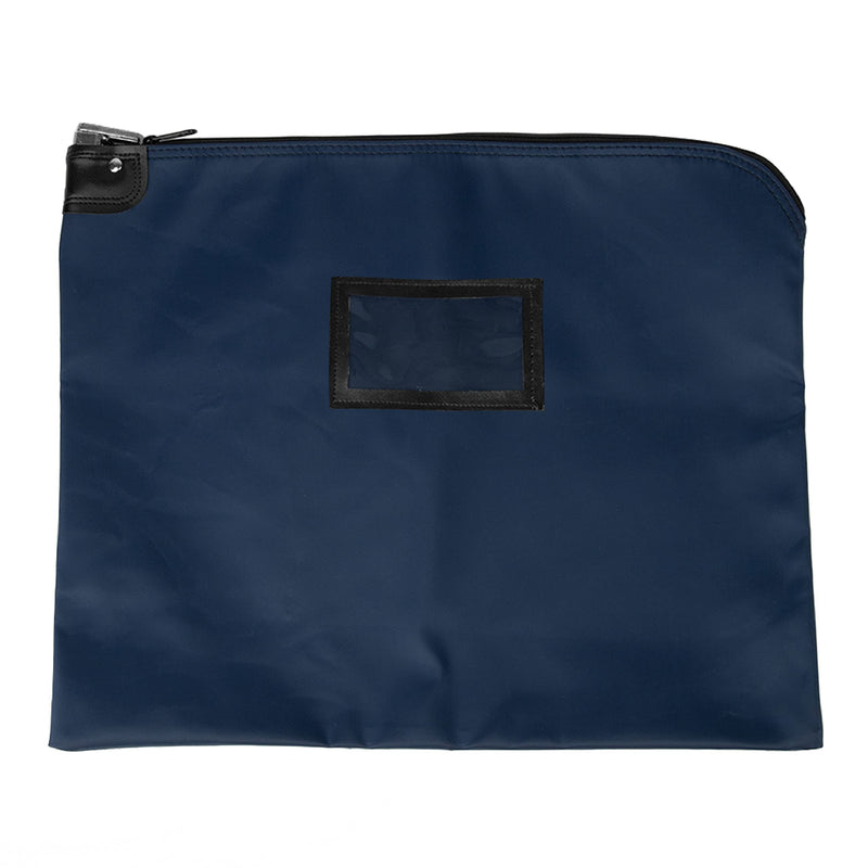BankSupplies HIPAA Locking Courier Bags | Navy Blue | 19W x 15H | Durable Laminated Nylon Fabric | Metal Pop Up Lock | For Money, Coins, Currency, Checks & Documents