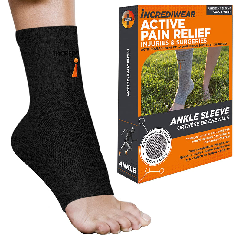 Incrediwear Ankle Sleeve – Ankle Brace for Joint Pain Relief, Sprained Ankle Support, Arthritis, Inflammation Relief, and Circulation, Ankle Support for Women and Men (Black, Large) Black Large (Pack of 1)