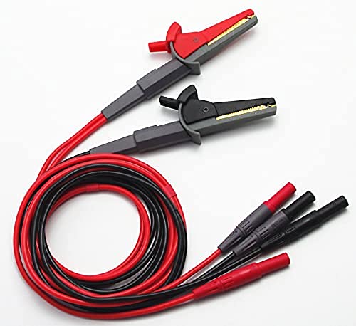 TL200 LCR Meter Tester 4 Four Wire Silicone Test Leads Lead Terminal Kelvin Clip Alligator with 4mm Banana Plug