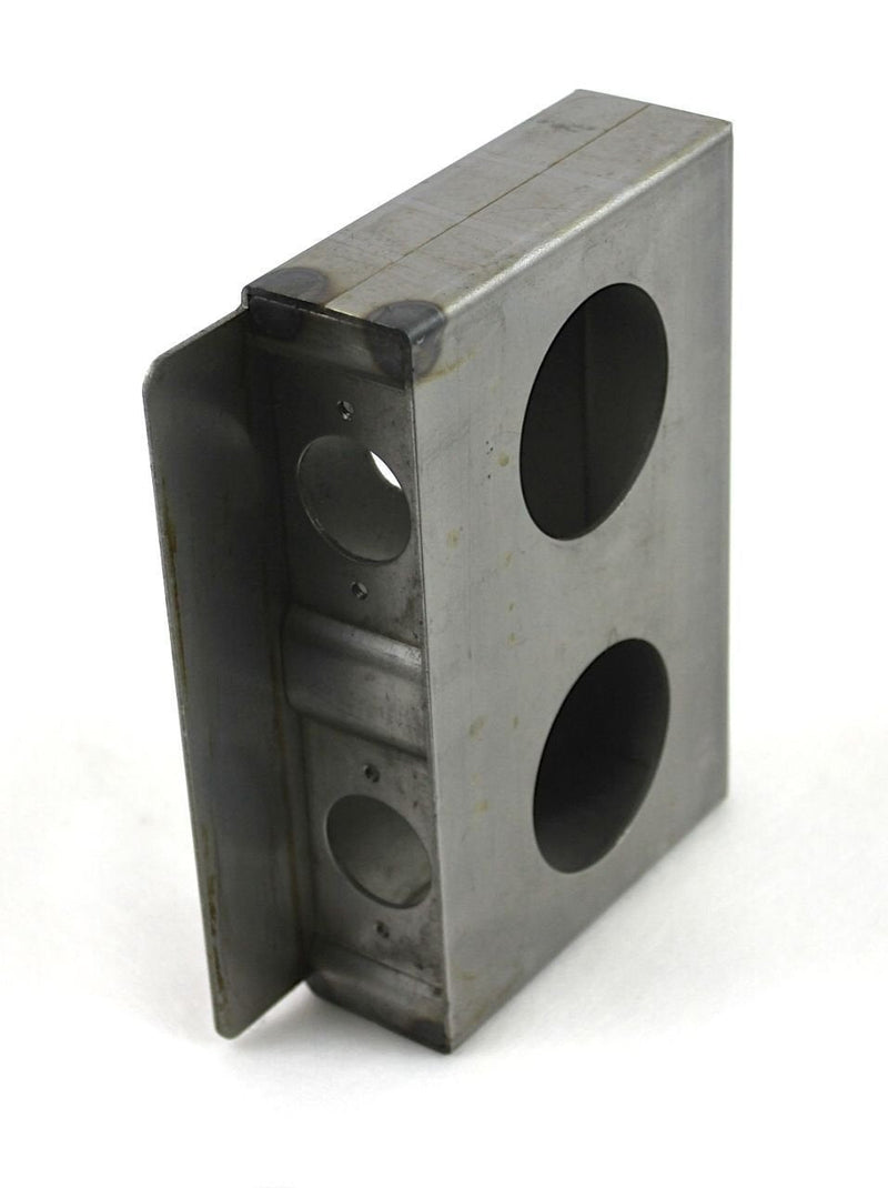 Gate Lockbox Double Hole Weldable Steel 6 7/8" x 4 1/2" x 1 1/2" Unpainted