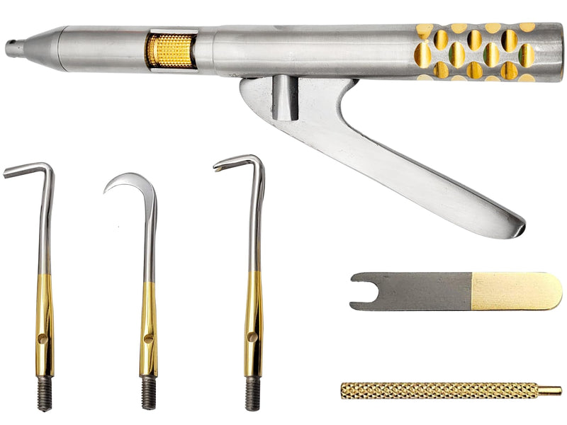 Dental Automatic Crown Remover Gun Type Spring Loaded with 3 Tips and Adjusting Wrench by Artman Instruments