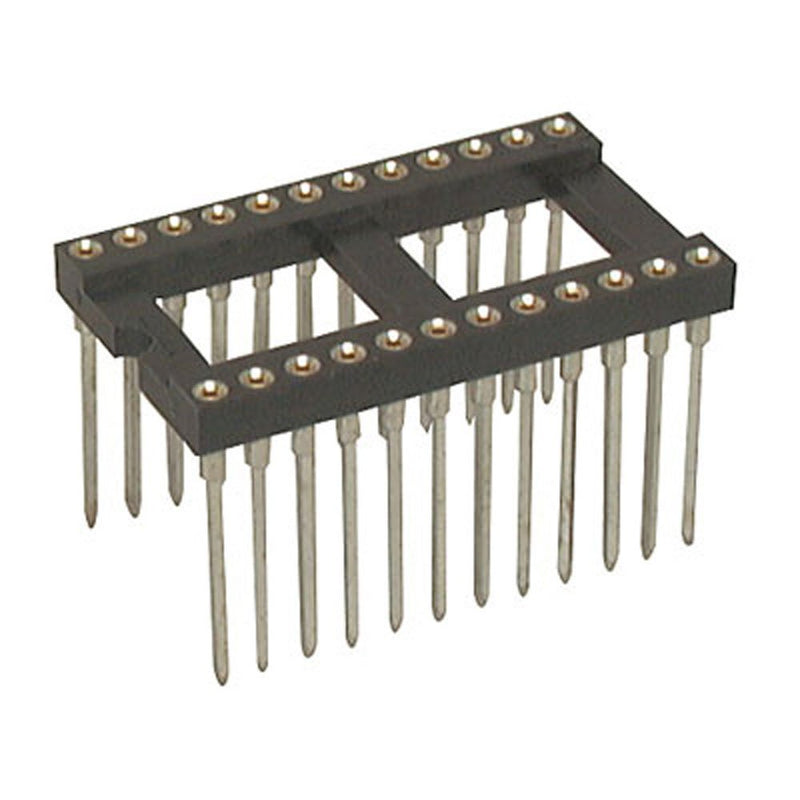 Jameco Valuepro 6100-24W-R Socket, IC 24 Pin Machine Tooled Wire Wrap, 0.515" Lead, 1.2" L x 0.7" W (Pack of 2)