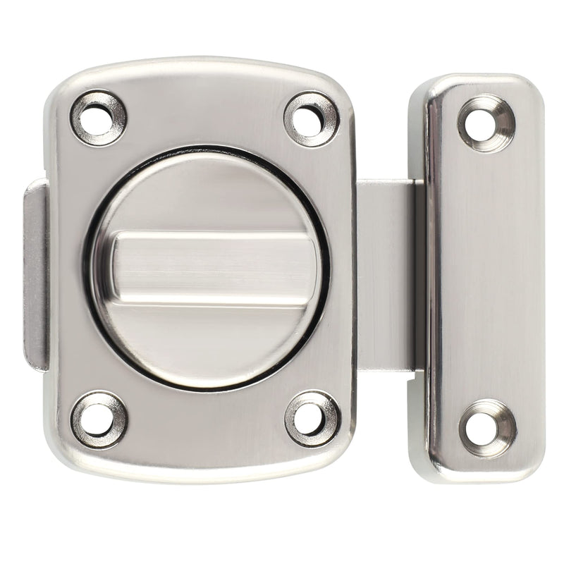 Alise Gate Latch Slide Bolt Latches Lock,Safety Double Sided Rotate Gate Hardware,Brushed Finish Medium Size Brushed