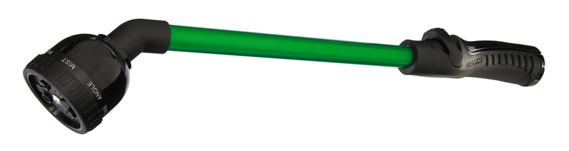 Dramm RainSelect Rain Wand – 16 Inch Aluminum Watering Wand with 9-Pattern Adjustable Spray Head & One Touch Thumb Control Valve – Garden Hose Wand for Containers, Raised Beds– Green 16"