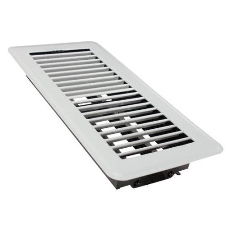 Rocky Mountain Goods Floor Register Vent for 4-Inch by 10-Inch Vent Openings (Item Dimensions 11.5 x 5.5") - Easy Adjust Air Supply Lever - Premium Finish - Heavy Duty to Allow Walk on use (White)