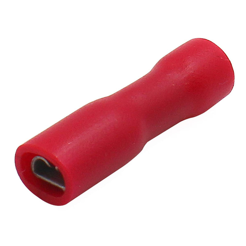 Baomain 0.11" Red Female Insulated Spade Wire Connector Electrical Crimp Terminal 18-22 AWG 2.8 x 0.5mm (100PCS) 100