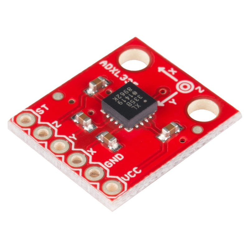 SparkFun Triple Axis Accelerometer Breakout - ADXL335 Analog Sensor/MEMS Accelerometer Sensing Range of +/-3g Recommended Power: 1.8 and 3.6VDC.