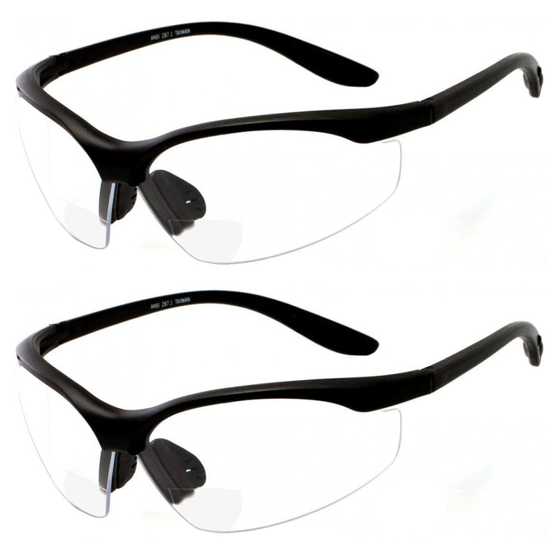 grinderPUNCH ANSI Z87 Bifocal Safety Reading Glasses Impact Resistant Magnifying Readers w/Diopter Bifocal Magnifying Glass Diopter +2.50
