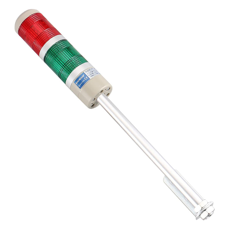 Baomain Industrial Signal Light Column LED Round Tower Light Indicator Continuous Light Warning Light Red Green AC 110V LTA-502T