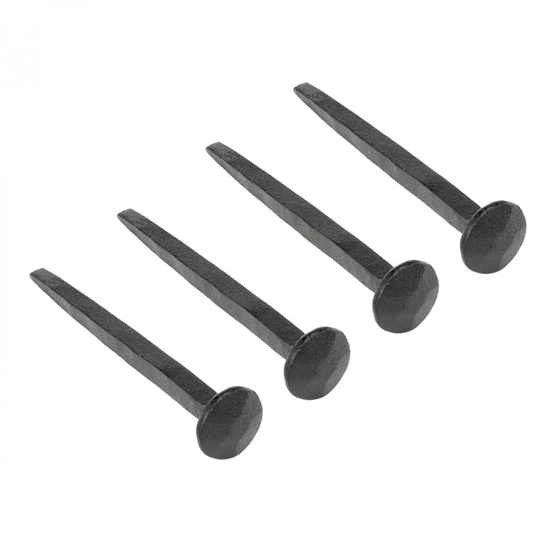 Renovators Supply Manufacturing Clavos Nails 4.5" Black Wrought Iron Decorative Nails for Barn, Gate, Window Shutter Or Doors with Black Powder Coat Finish Pack of 4