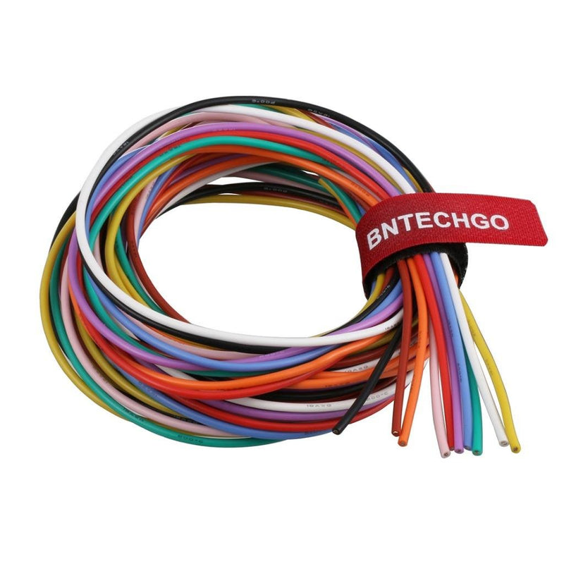 BNTECHGO 18 Gauge Silicone Wire Kit 10 Color Each 5 ft Flexible 18 AWG Stranded Tinned Copper Wire 10 colors each 5ft 18 silicone wire