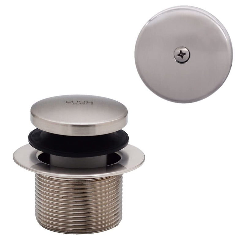 Westbrass Tip-Toe Coarse Thread Tub Trim Set with 1-Hole Overflow Faceplate, Satin Nickel, R93-07 1 Pack
