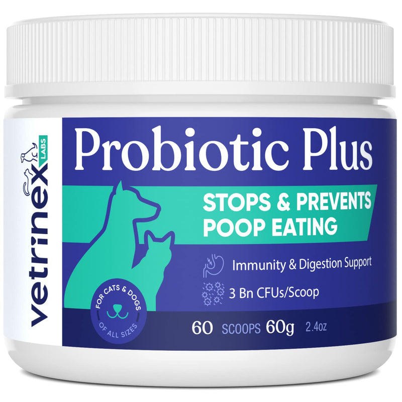 Vetrinex Labs Coprophagia Poop Eating Deterrent & Prevention, Stop & Prevent Stool Eating Treatment - Probiotics for Dogs, Cats and Puppies - Forbids Dog from Eating Poop - Probiotic Powder Original 60 gram - PawsPlanet Australia