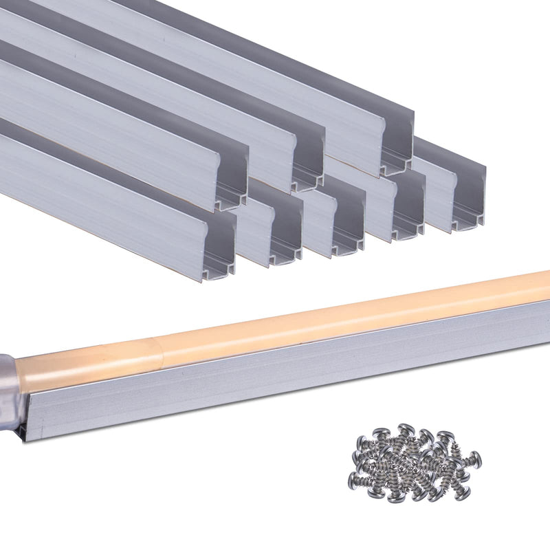 Shine Decor 3.3FT/1M Aluminum Track Channel Mounting Bracket, for 8x16mm and 7x14.5mm LED Mini Neon Rope Lights, Pack of 8 Aluminum Track for 8x16/7x14.5mm Neon