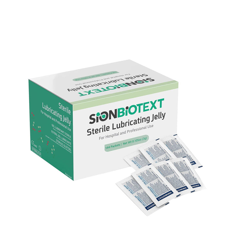 Sterile Lubricant Jelly for Hospitals and Clinics Use. Professional Lubricating Single Packets, Water Based Gel Lubricants by Sion Medical 0.105 oz (3g) 144 per Box - Lube on The Go! 0.11 Ounce (Pack of 144)