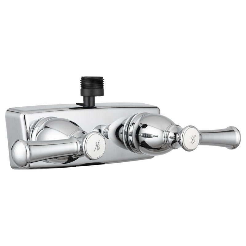 Dura Faucet DF-SA100L-CP RV Shower Faucet Valve Diverter with Hot/Cold Handles (Chrome) Chrome Polished