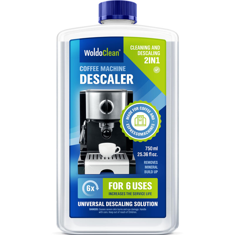 WoldoClean Descaler Solution for Coffee Maker 25.4 oz (6 uses) - compatible with compatible with Keurig, Nespresso, Breville, Ninja, Cuisinart
