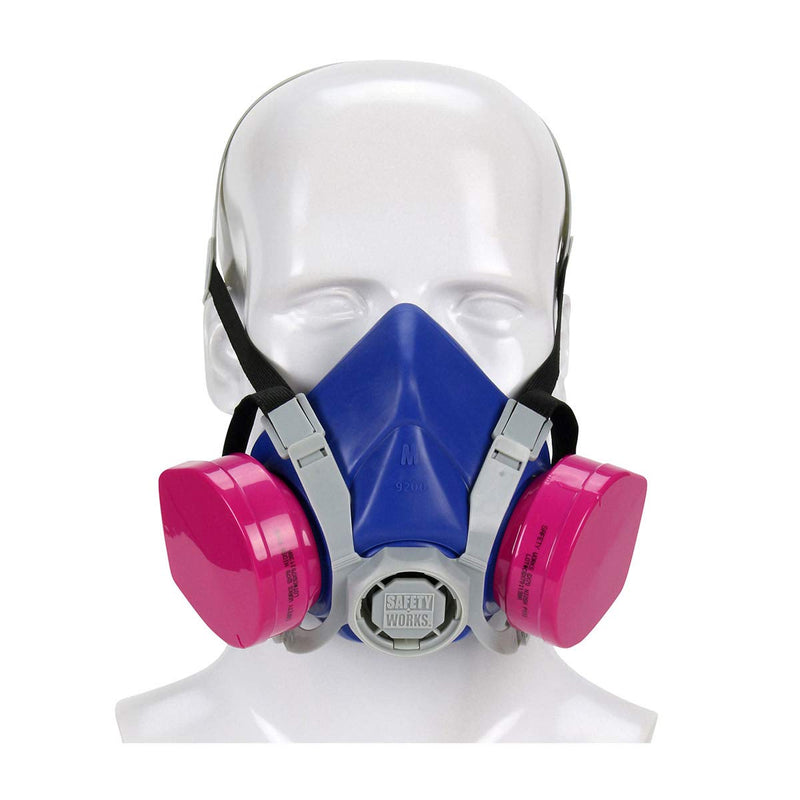 Safety Works SWX00319 Toxic Dust Respirator, Blu/Red/Gray 1 Count (Pack of 1)