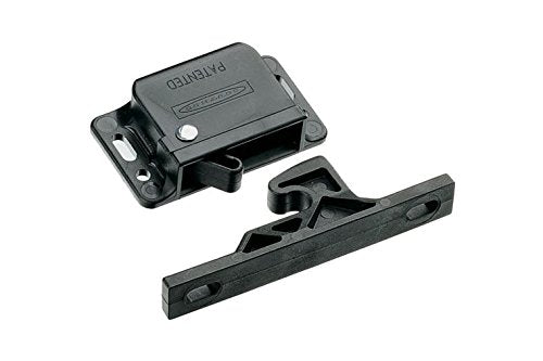 Southco C3-810 Series Passivated Plastic Grabber Catch Side Mount Concealed Push-To-Close Latch with Black Spring, 44N Pullup, Black (Pack of 2) Pack of 2