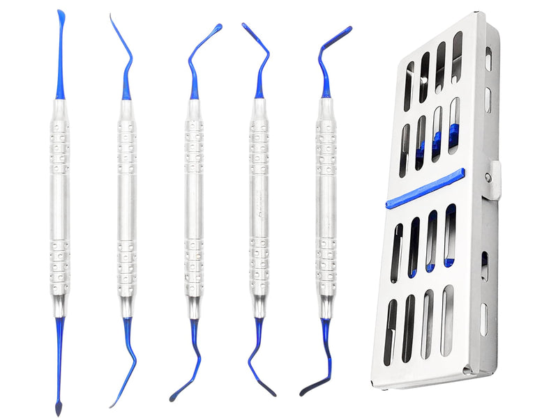 Vista Tunneling Procedure Kit in Steel Cassette (5 pcs, Blue Plasma Coating) Dental periodontologist Gum repositioning ARTMAN Brand