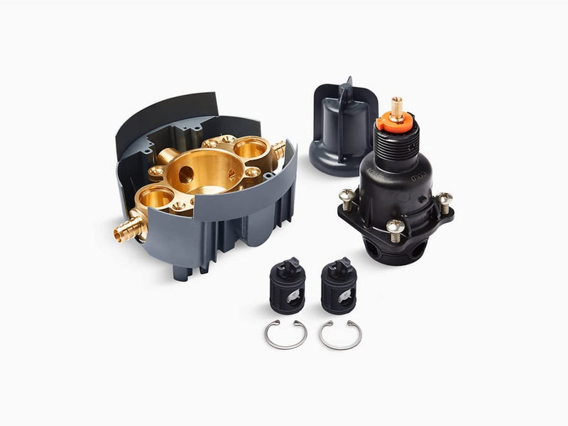 KOHLER 8304-PS-NA Rite-Temp Pressure-Balancing and Valve Body and Cartridge Kit, Shower Valve Kit, Antiscald Protection, 5.0 GPM, Black Gray 6.25 inches