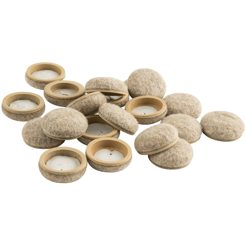 Super Sliders 4318595N Secure Grip Formed Felt Furniture Pads Protect Hard Surfaces - 1" Linen (20 Pack) Beige 1 Inch Value Pack