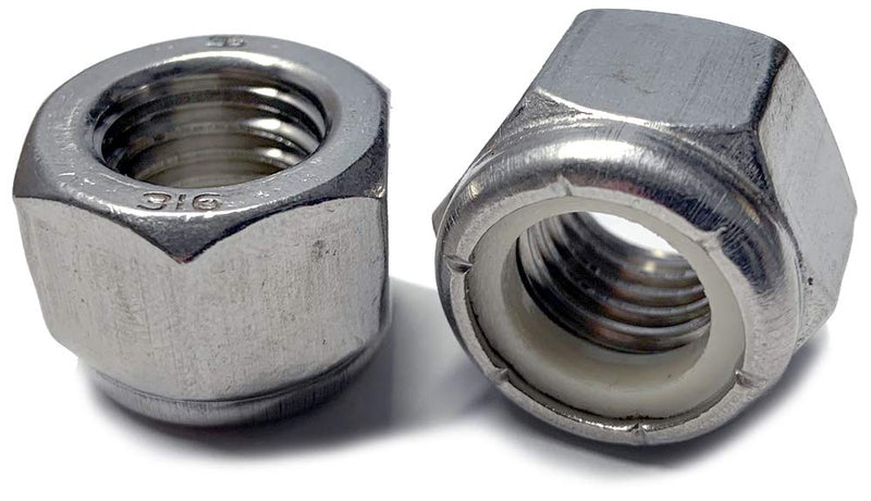 Superior Grade/Type 316 Stainless Steel Nylon Insert Lock Nuts - Marine Bolt Supply (1/4-20 (Pack of 50pcs)) 1/4-20 (pack of 50pcs)