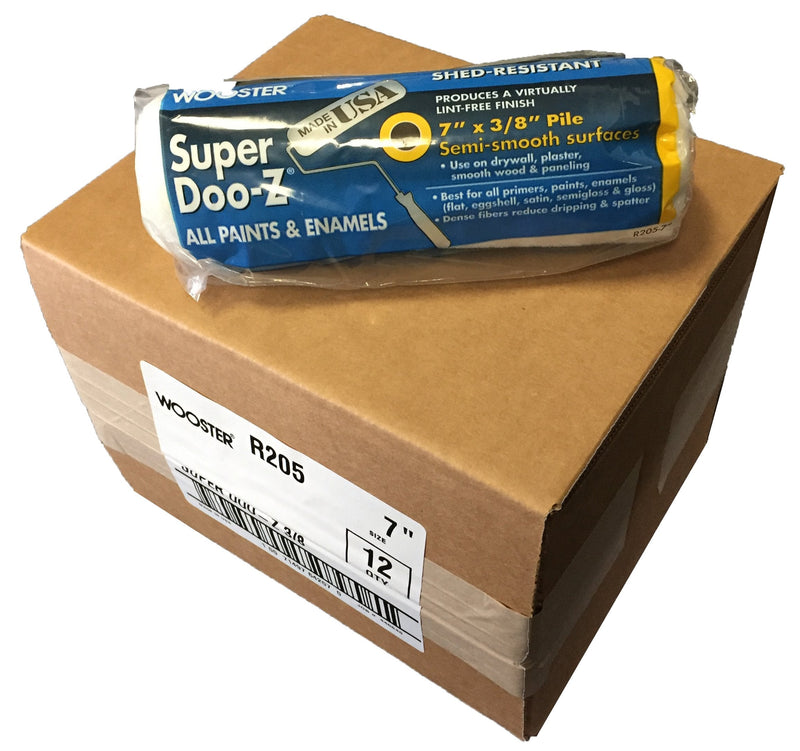 Wooster Brush R205 7 inch Super Doo-Z Roller Cover 3/8 inch Nap - Pack of 12