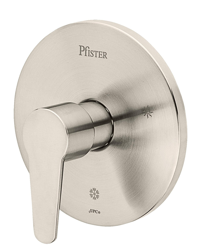 Pfister Pfirst Modern Valve Trim Only (Valve Body Sold Separately), Single Handle, 1-Hole, Brushed Nickel Finish, R89040K 1 Pack