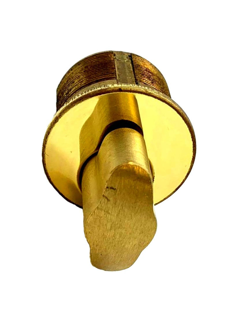 GMS M100T-3 Thumb-Turn (T-Turn) Mortise Cylinder- 1″, Polished Brass Finish