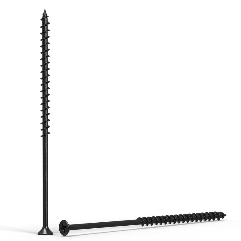 Qualihome #10 Coarse Thread Sharp Point Drywall Screw with Phillips Drive #2 Bugle Head, 1 Lb/Pound, Black, Ideal Screw for Drywall Sheetrock, Wood and More (4-1/2 Inch) 4-1/2 Inch