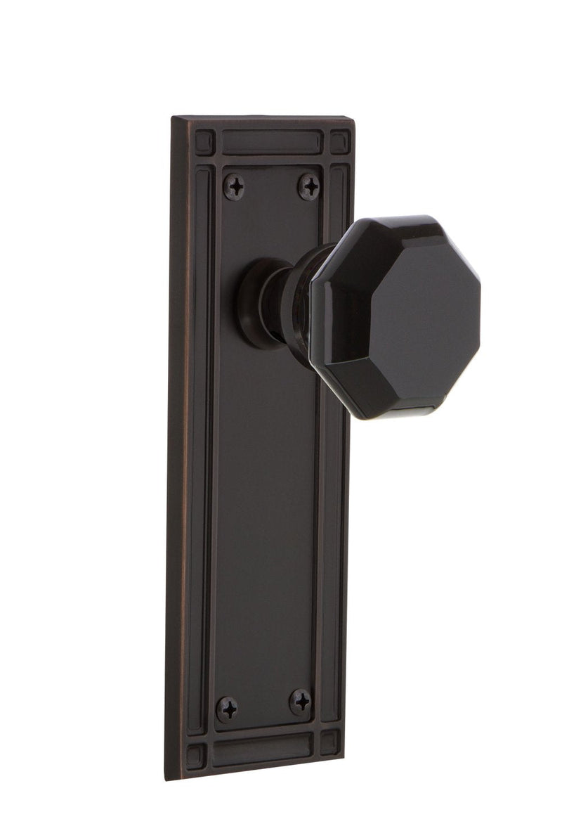 Nostalgic Warehouse 722442 Mission Plate Single Dummy Waldorf Black Door Knob in Timeless Bronze
