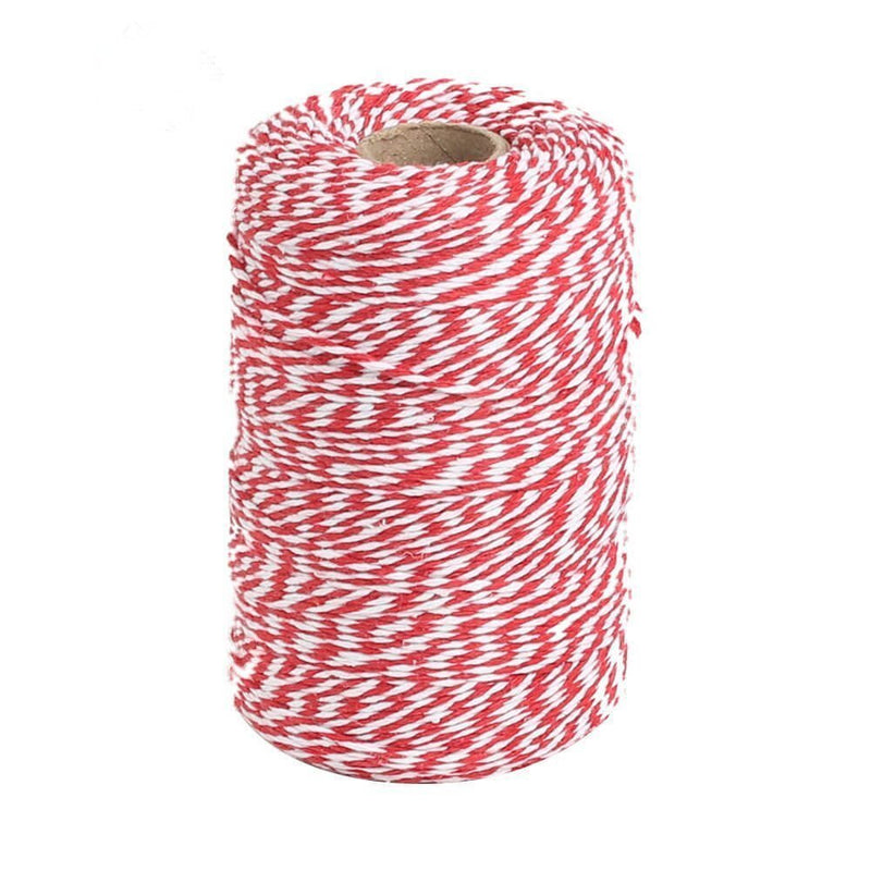 Red and White Twine, Christmas Twine String, 656 Feet Cotton Baker's Twine Cotton Cord Crafts Gift Twine String for Crafts, Gift Wrapping, Party, Baking and Holiday Red and White