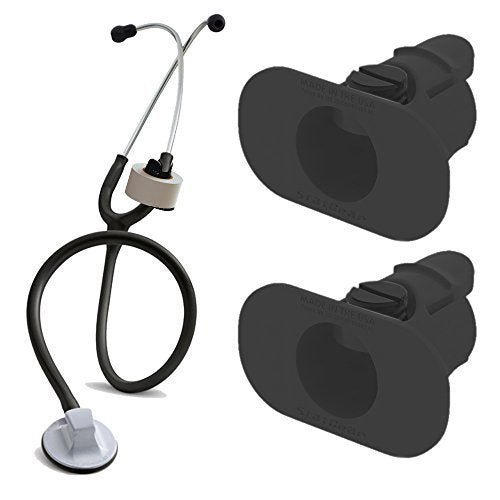 StatGear Stethoscope Tape Holder - Medical Items for Nurses, Paramedics, EMT, EMS - Pack of 2, Black 2 Pack